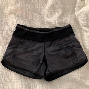 Dark grey and black Lululemon shorts